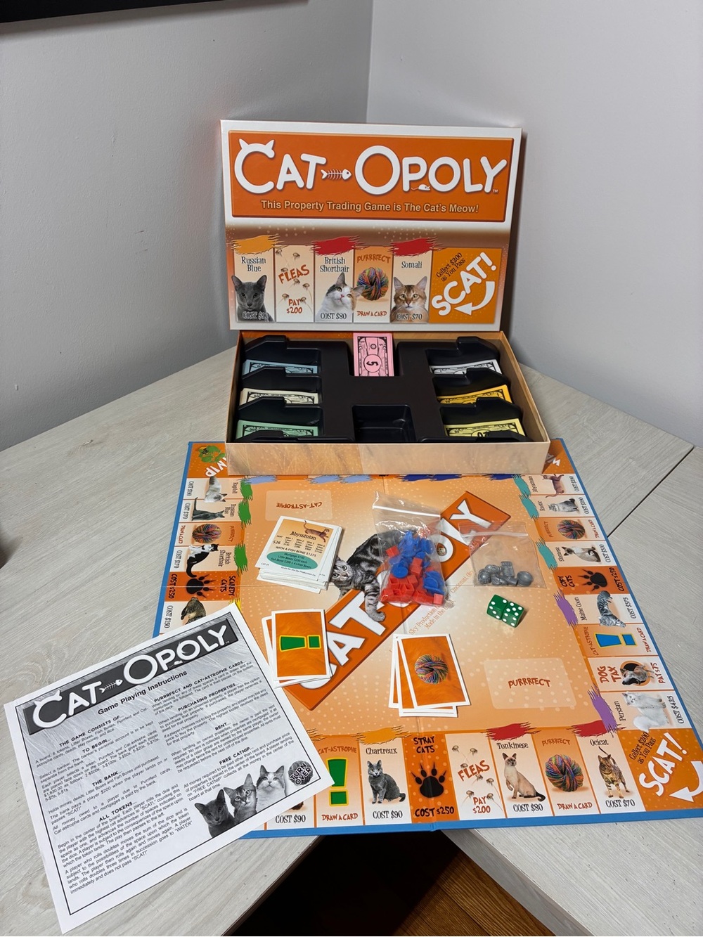 CAT-OPOLY Cat Lovers Property Trading Family Board Game Complete Strategy Fun